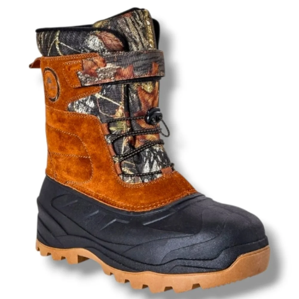NWT Ozark Trail Mossy Oak Men's Pac Snow Boots w/ 3M Thinsulate & Suede Size 10
